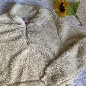 Fuzzy quarter zip sweater